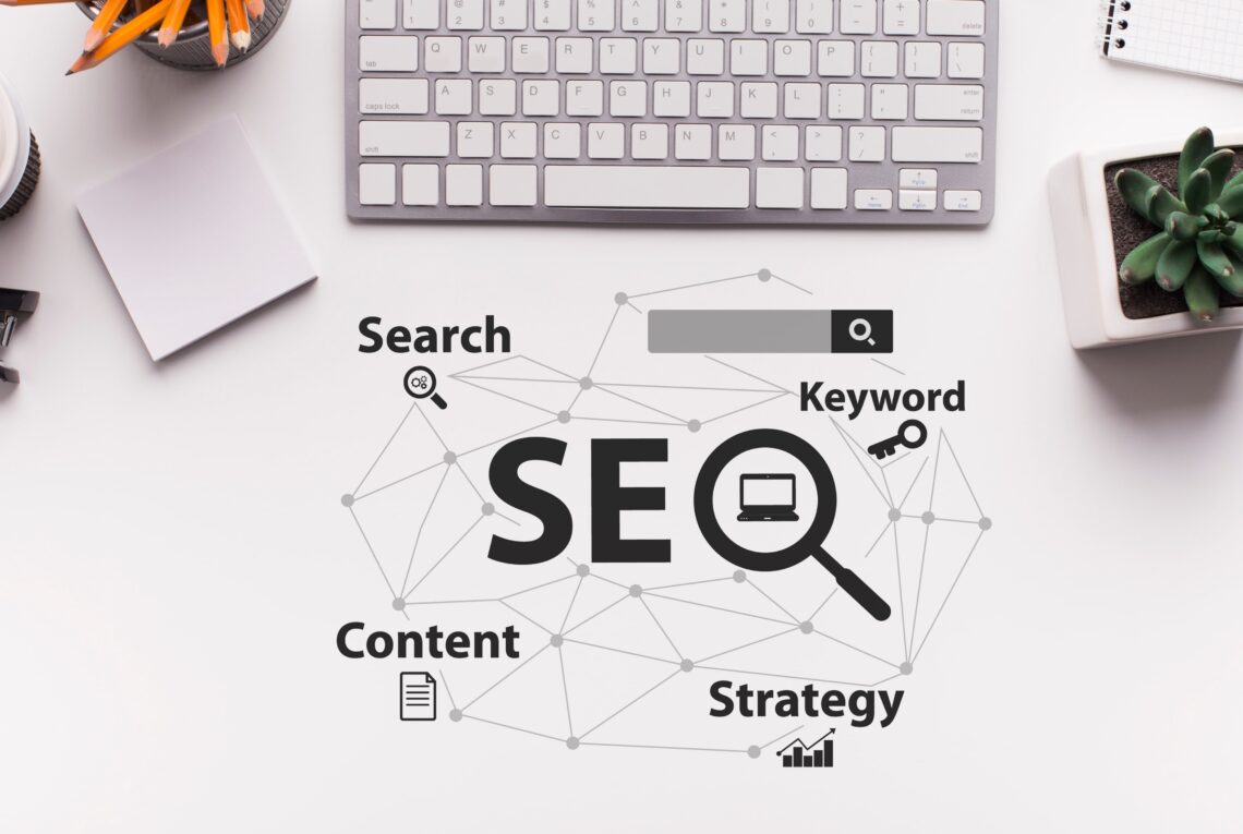 Picture of Keyboard on Table with List of SEO Services